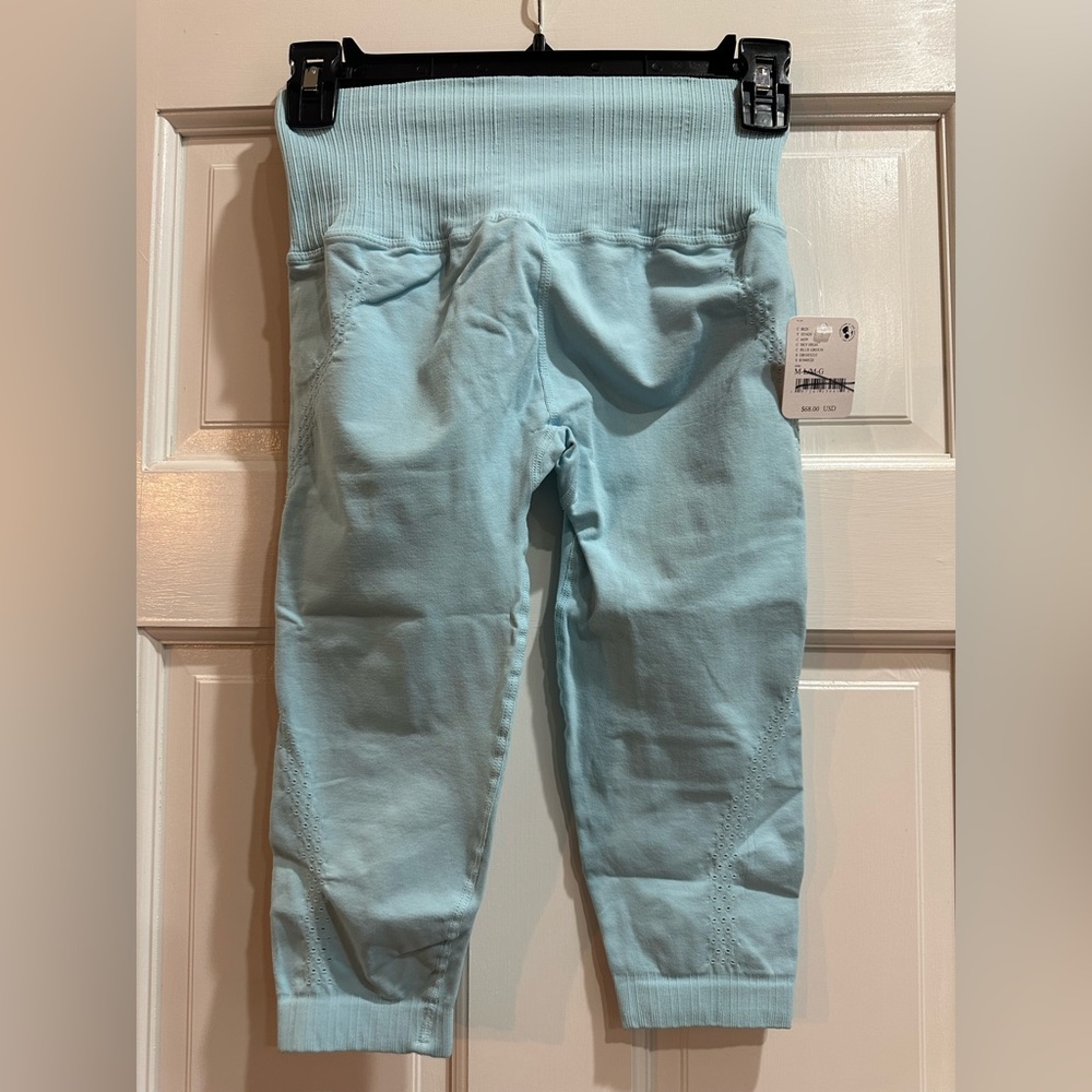 Free People Good Karma High waist Bike Shorts -Activeware- Sky High Blue M/L NWT